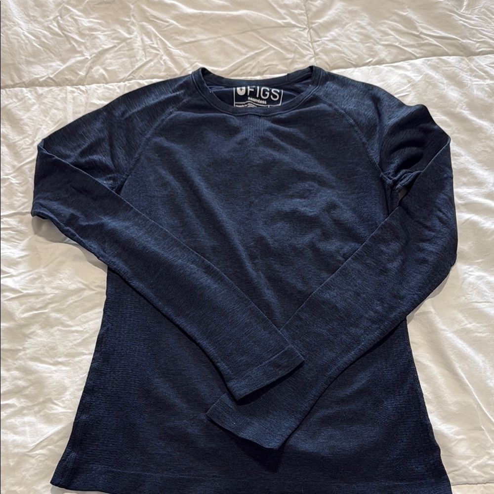 Salta seamless figs under scrub, long sleeve, navy